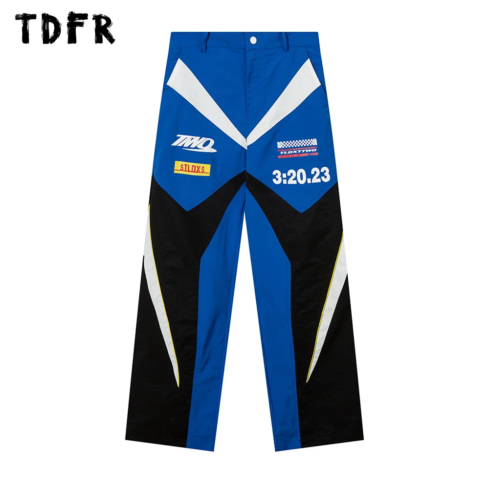 

Повседневные мужские брюки с принтом, свободные брюки с контрастными панелями, с широкими штанинами, уличная одежда