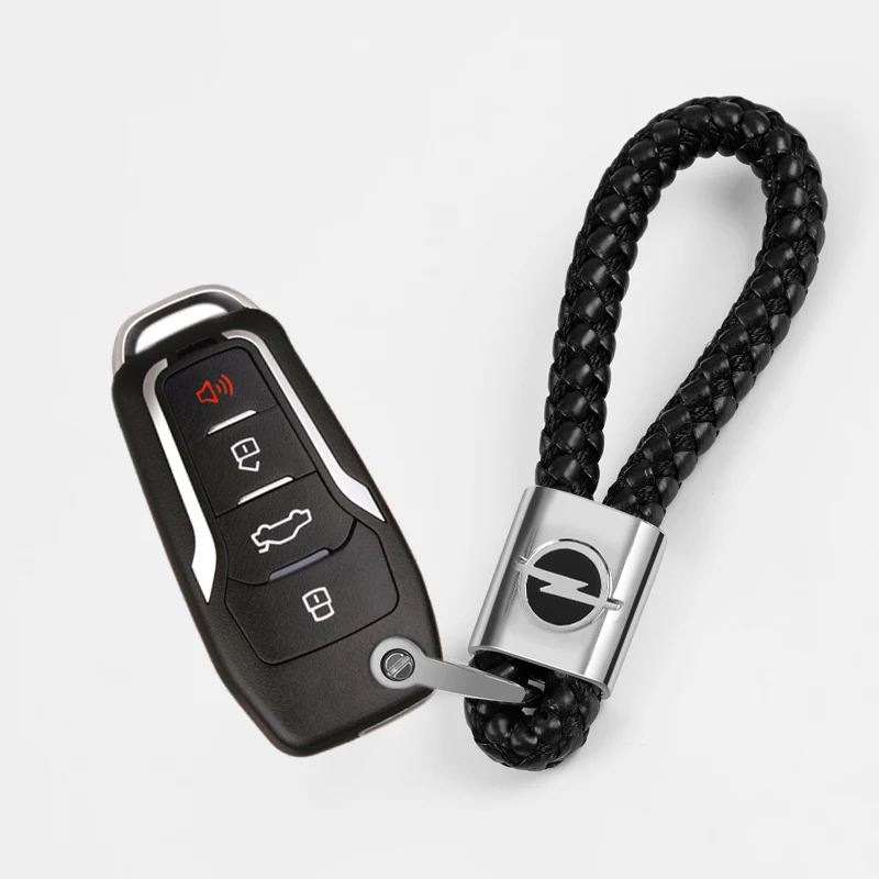 

Car Styling 3D For Opel Astra H G J Insignia Mokka Zafira Corsa Vectra C D Metal+Leather Braided Woven Rope Keycha Accessorie