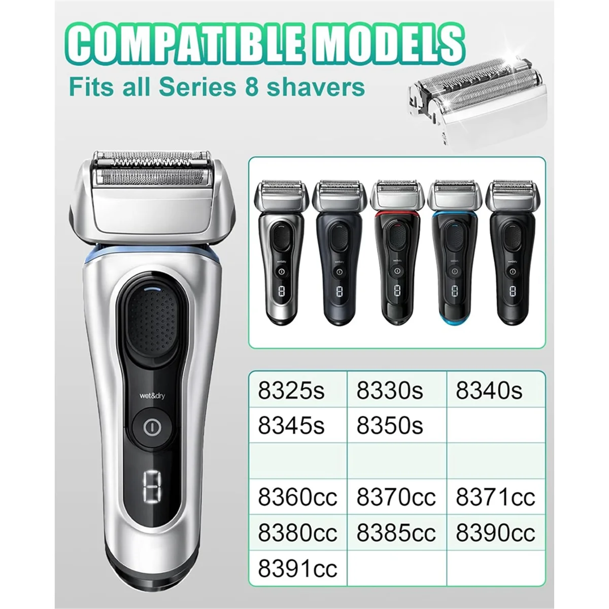 2 упаковки сменная головка 83 м для Braun Series 8 S8 лезвия электробритвы модель 8370Cc 8340S