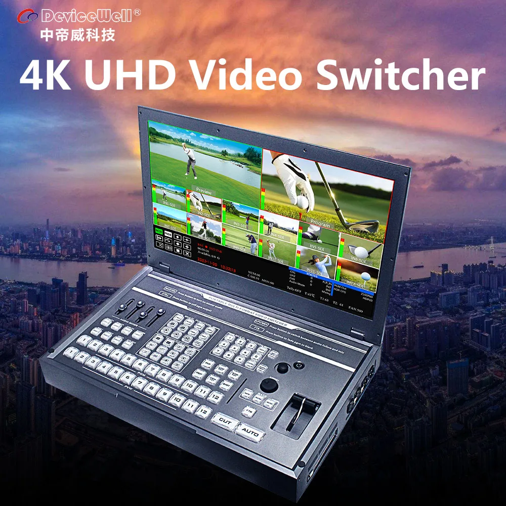 Видеопереключатель DeviceWell HDS9312 HD-экран 15 6 дюйма 4K 12 каналов управление SDI GPI запись