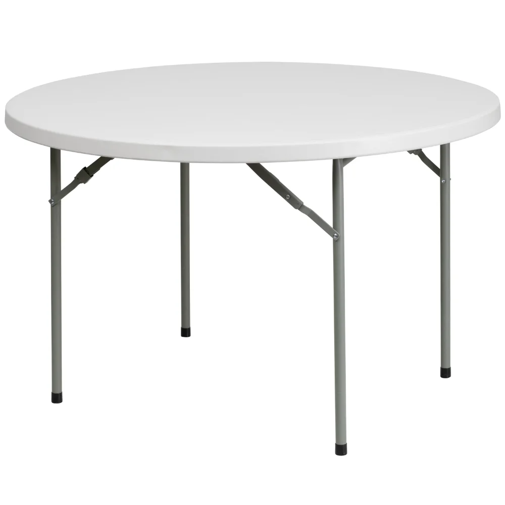 

Flash Furniture Kathryn 4-Foot Round Granite White Plastic Folding Table Picnic Table Camping Table Folding Table