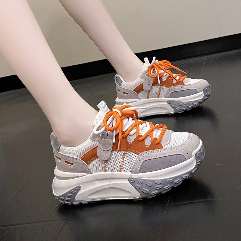 2023 Spring Summer Women's Sneaker Casual Round Tode Platform All-match Comfortable Outdoor Walking Shoes Female Zapatillas De