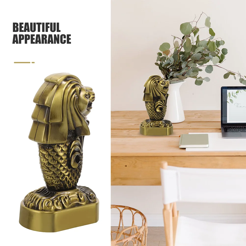 Merlion орнамент искусственное металлическое ремесло в стиле ретро настольный