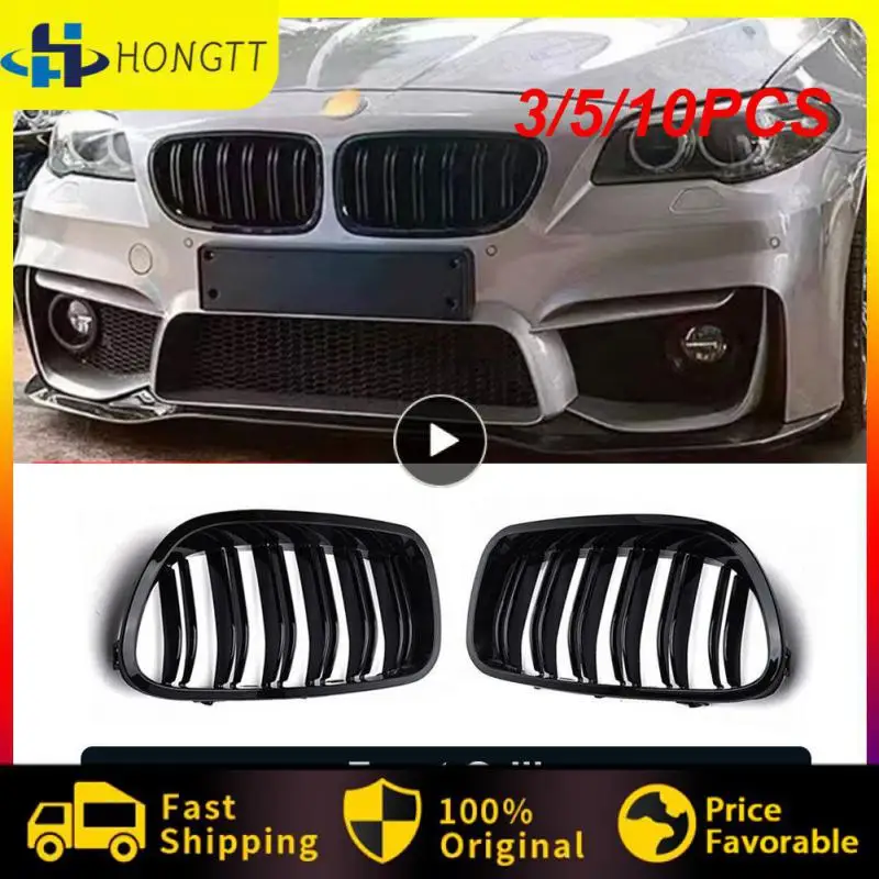 

3/5/10PCS Abs Plastic Car Gloss Black Kidney Grill Universal Portable Front Kidney Grille Durable Practical Replacement Part