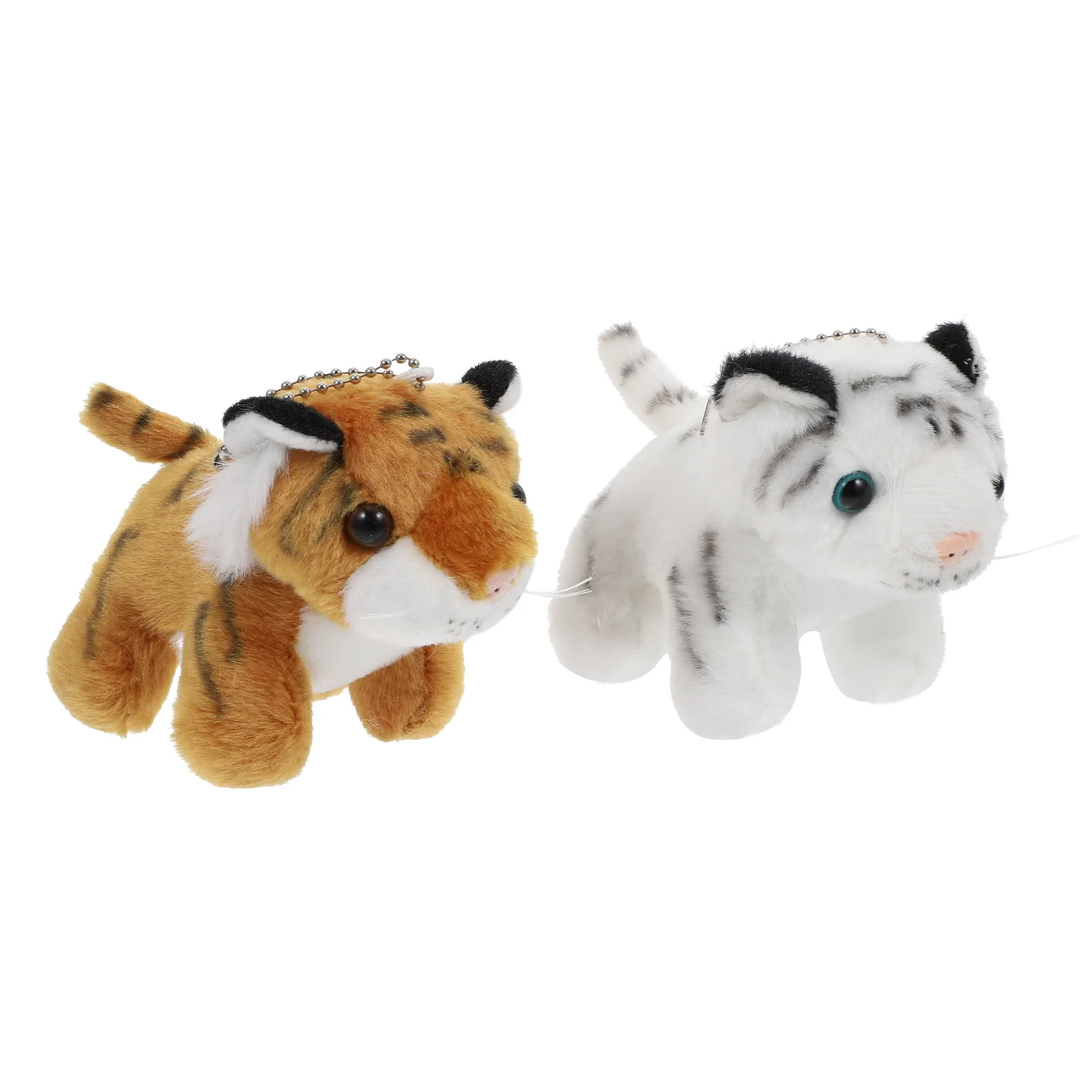 

2pcs Tiger Shape Pendants Key Holder Pendants Decorative Key Ring Doll Ornaments