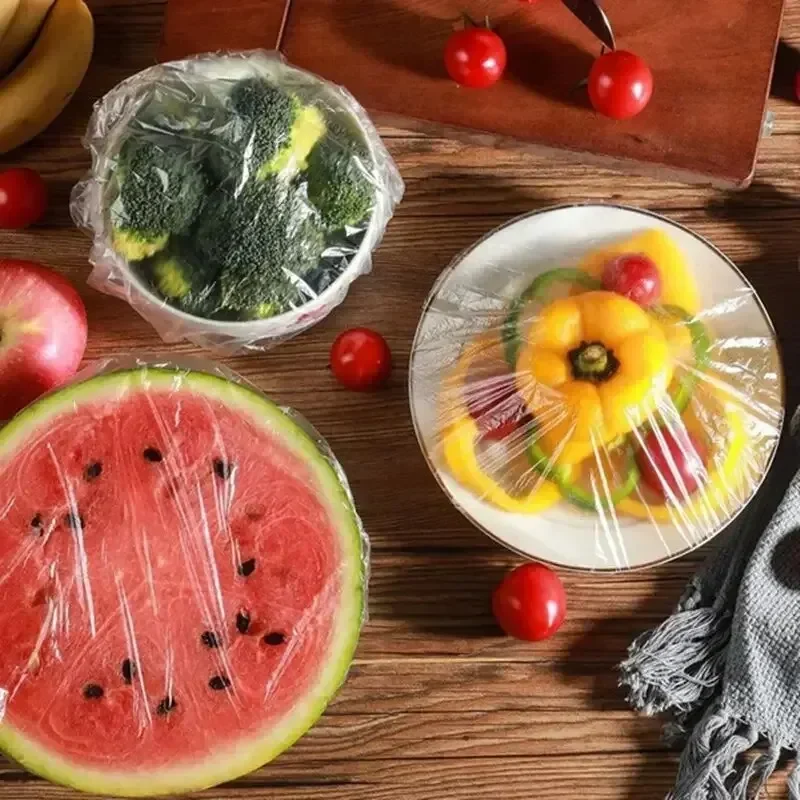 100 Упаковок Одноразовых Пластиковых Крышек Для Хранения Свежести Продуктов