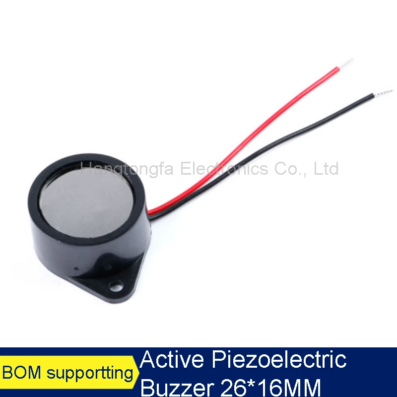 

5PCS 2616 Active Piezoelectric Buzzer 26*16MM Waterproof Buzzer Alarm SpeakerSealed Waterproof 3-24V 26X16MM Diy