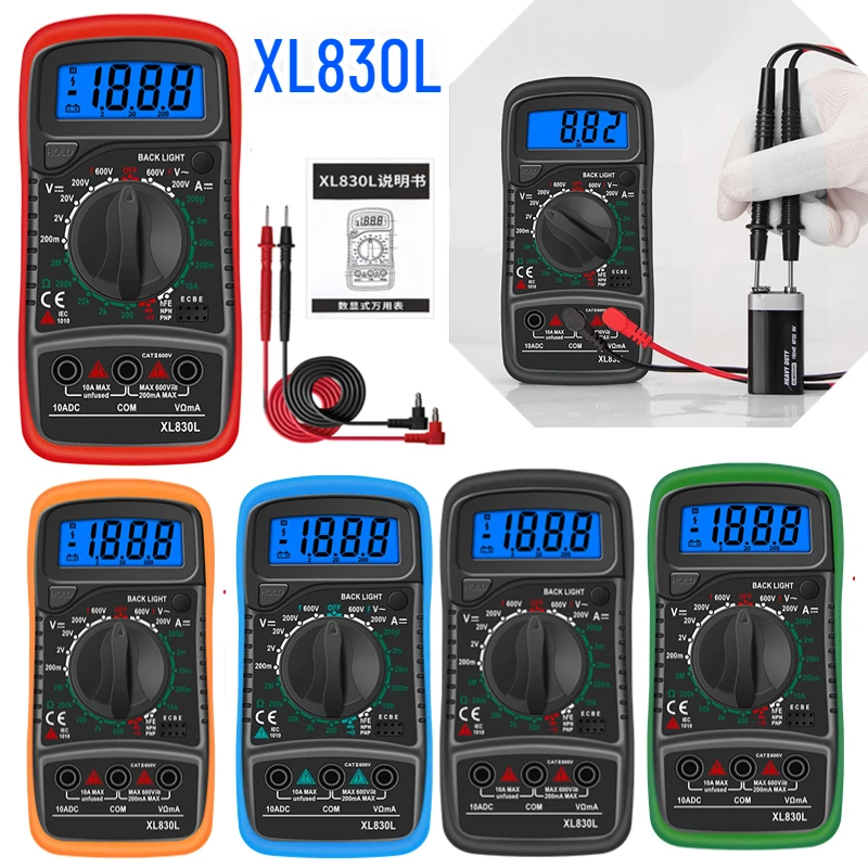 

Digital Ammeter Tester Handheld Voltmeter With Digital Backlight Instruments Multimeter Measuring Voltage