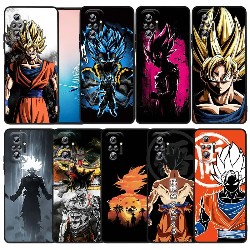 

Dragon Ball Goku Bulma For Xiaomi Redmi Note 11S 11 11T 10 10S 9 9T 9S 8 8T Pro 5G 7 5 4X Black Soft Phone Case Funda Capa