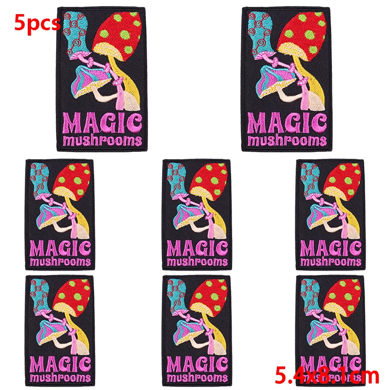 5 шт./лот нашивка с рисунком гриба уличная вышивка железные нашивки для одежды