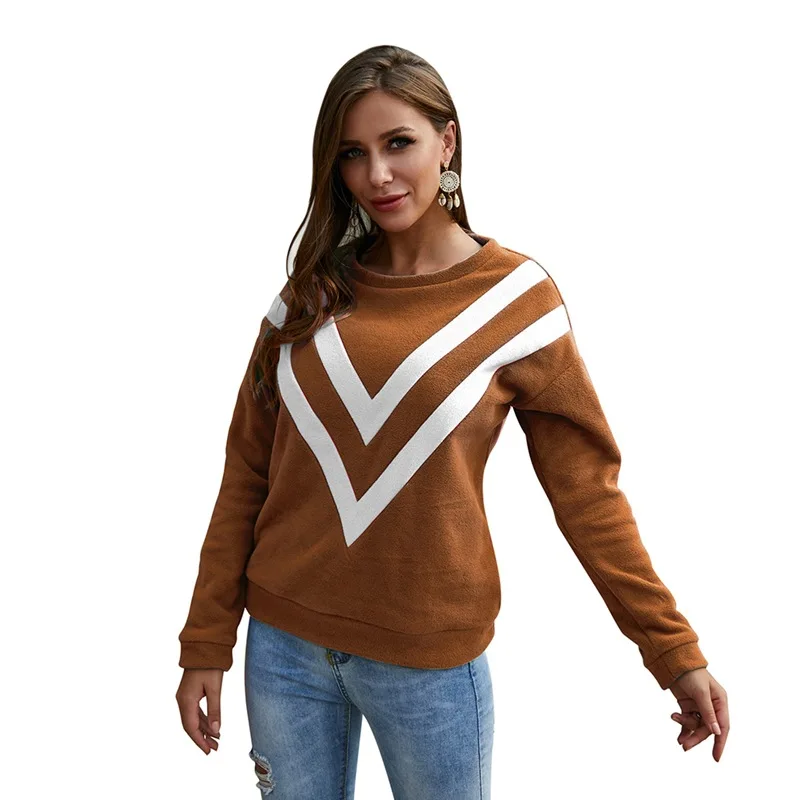 

Женская толстовка с круглым вырезом, модные пуловеры в европейском стиле с длинным рукавом и принтом, осенняя свободная популярная Толстов...