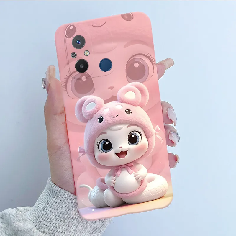 For Xiaomi Redmi 12C Case Beautiful flower Cartoon Labubu Painted Phone 12 C C12 Redmi11A Silicone Back Cover