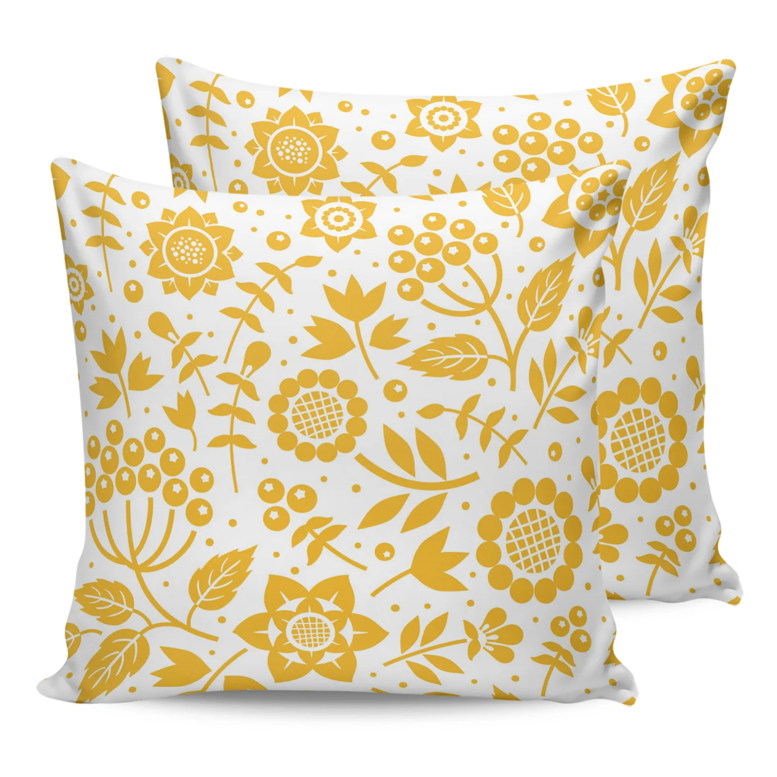 

Наволочка «ягодная ветка» с желтыми цветами, домашняя, для гостиной, дивана, спальни, для офиса, современный и простой Декор