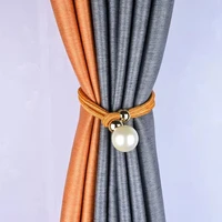 1pc curtains holder bandage pearl beaded curtain tieback decorative curtain tie home decor cord buckle rope room accessories