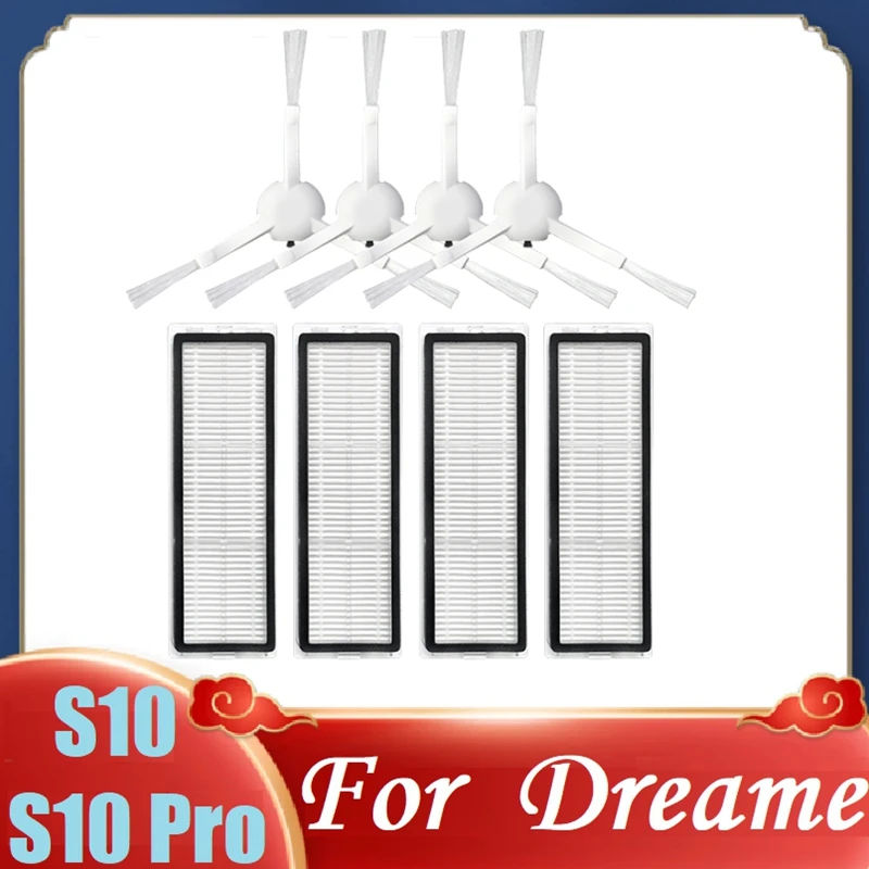 

Сменные запасные части для робота-пылесоса Xiaomi Dreame S10/S10 Pro, моющийся фильтр HEPA, боковая щетка