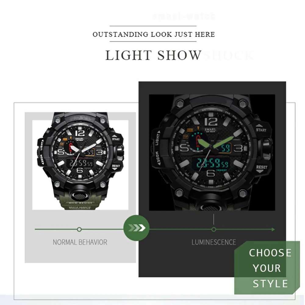 Многофункциональные водонепроницаемые мужские кварцевые часы для спорта на