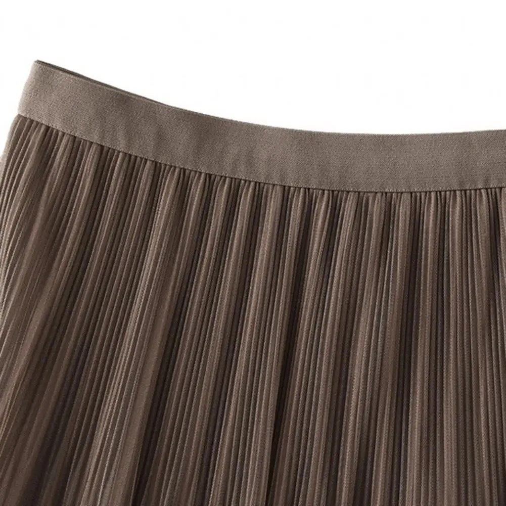 

Юбка женская сетчатая с бусинами, универсальная офисная Повседневная плиссированная юбка-трапеция миди с эластичным поясом, весна-осень