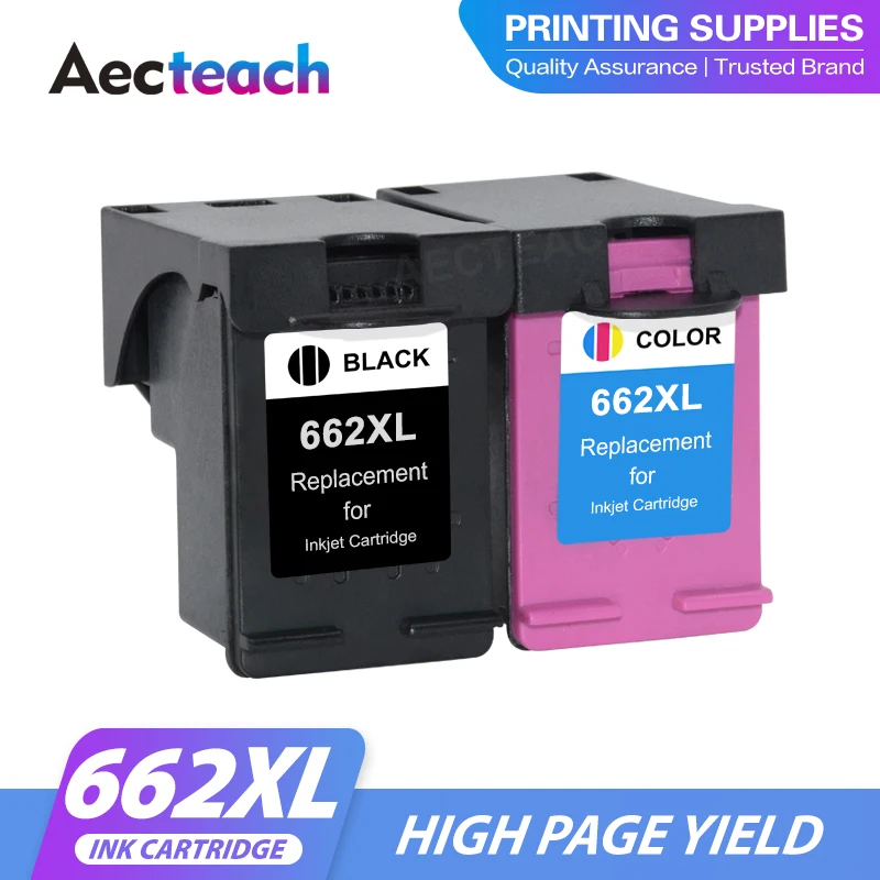 

Aecteach Replacement Ink Cartridge for HP662 662XL for HP 662 Deskjet 1015 1515 2515 2545 2645 3545 4510 4515 4516 4518 printer