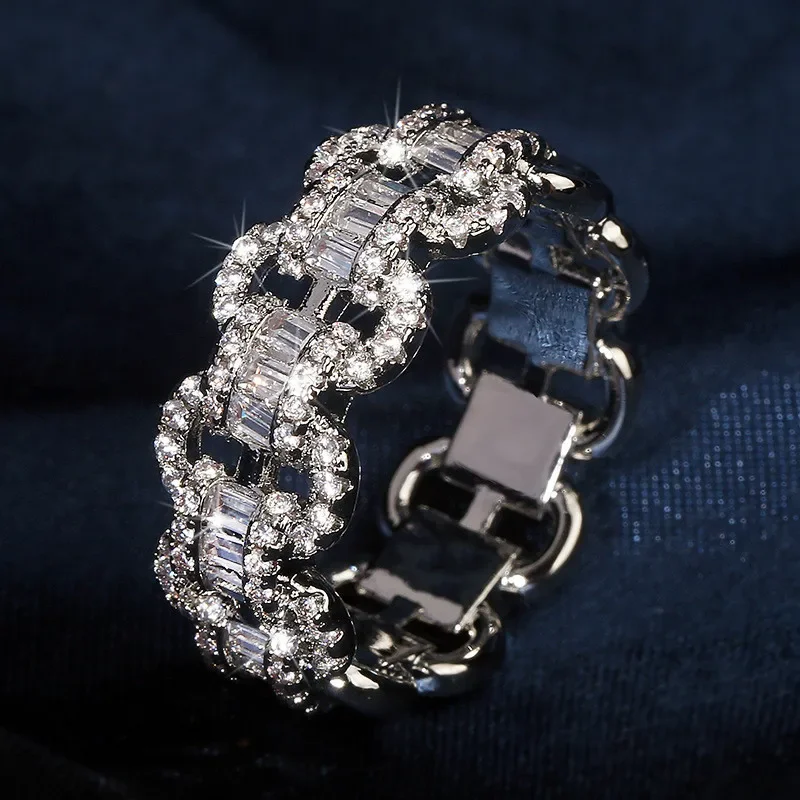 Кольца Ne'w с блестящей цепочкой для девушек звено витая геометрическая форма