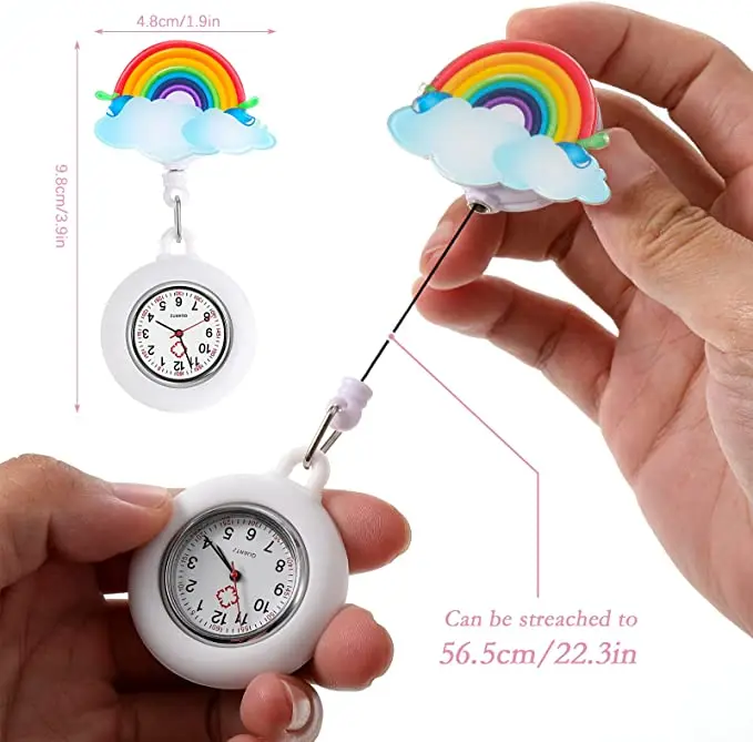 

2Pcs Silicone Pocket Watch Portable Replacement Washable Student Alarms