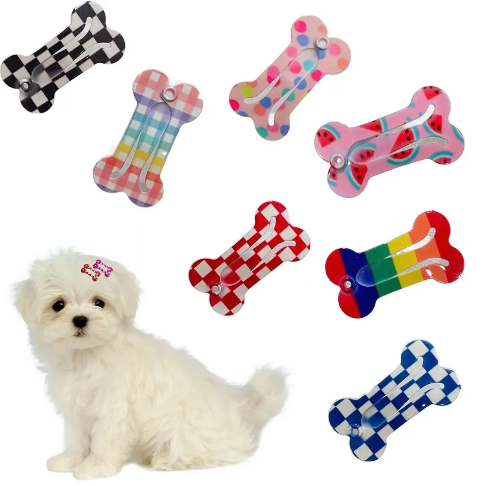 

Printed color bone clip pet small hair clip dog broken hair Katedi Marzis bb clip cat jewelry suitable for cat and dog grooming