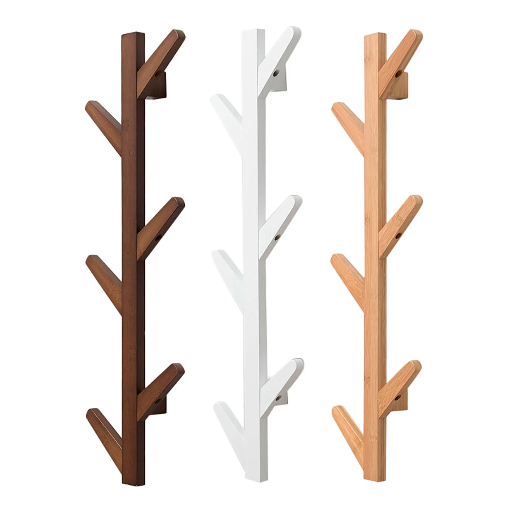 

Modern Wall Mount Tree Coat Rack Stand Coat Hat Hanger Bamboo Durable Clothes Hanger For Handbag Clothes Accessories