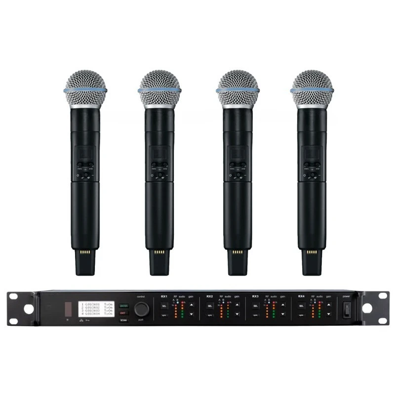 Фото Двухканальный беспроводной микрофон BETA58A SM 58 KSM8/9, профессиональный UHF-микрофон для церкви №1