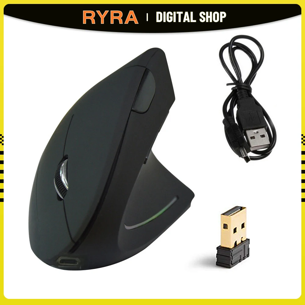 

Эргономичная Вертикальная беспроводная мышь RYRA, практичные креативные компьютерные принадлежности, крутая Акулий плавник, USB-приемник для зарядки