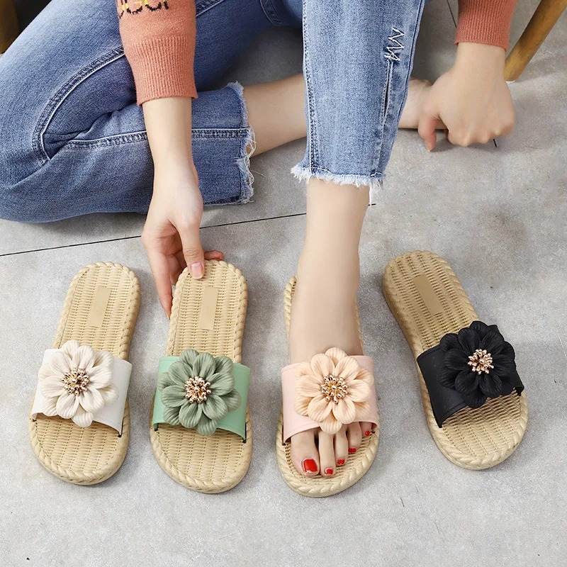 

Hot Summer New Rome Slide Sandals Beach Ladies Flat Slippers Female Summer House Women's Fashion Casual Korean Sandal Soft shoe