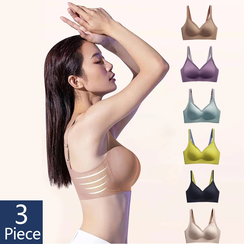 

3 шт., Женский латексный бюстгальтер с чашками пуш-ап