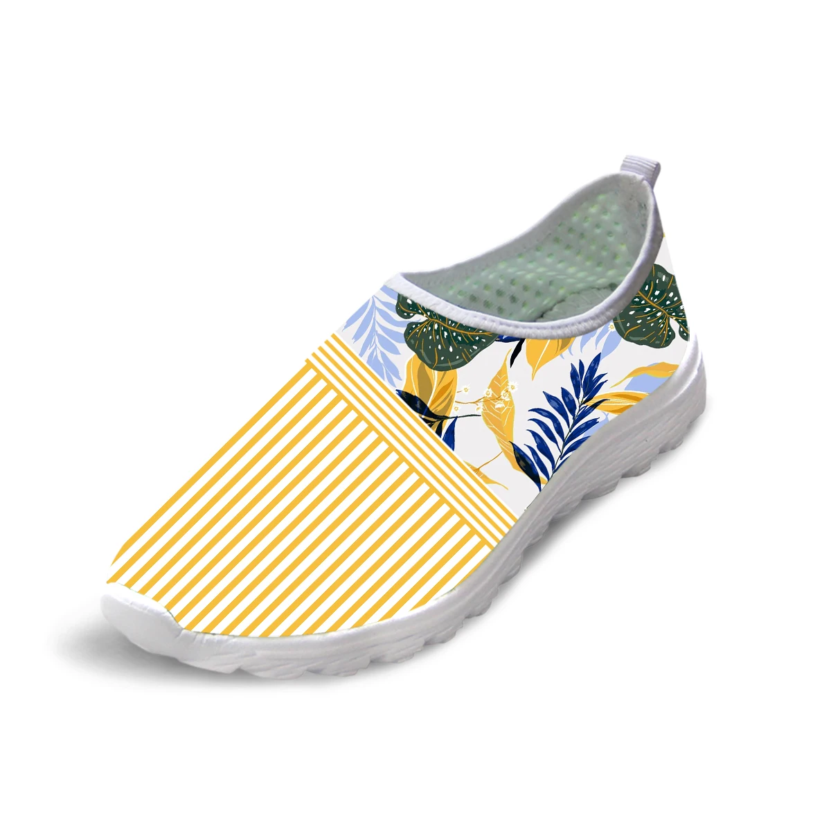 ADVOCATOR Striped Floral Print Mesh Footwear Breathable Woman Flats Shoes Summer Slip on Light Loafers Zapatos Free Shipping