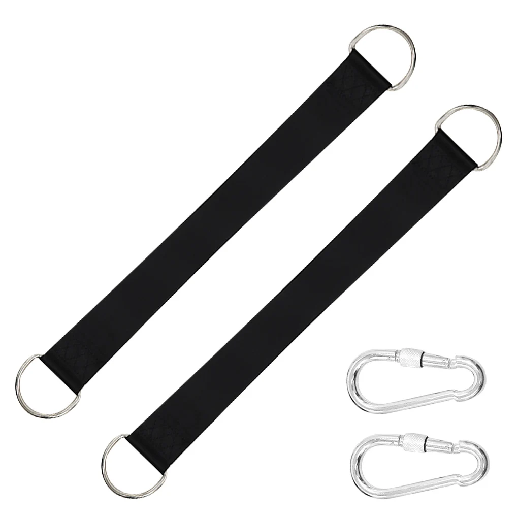 

Swing Hanging Straps with Snap Carabiner Hammock Chair Rope Hangers Hooks Replacement Camping Extender Playground