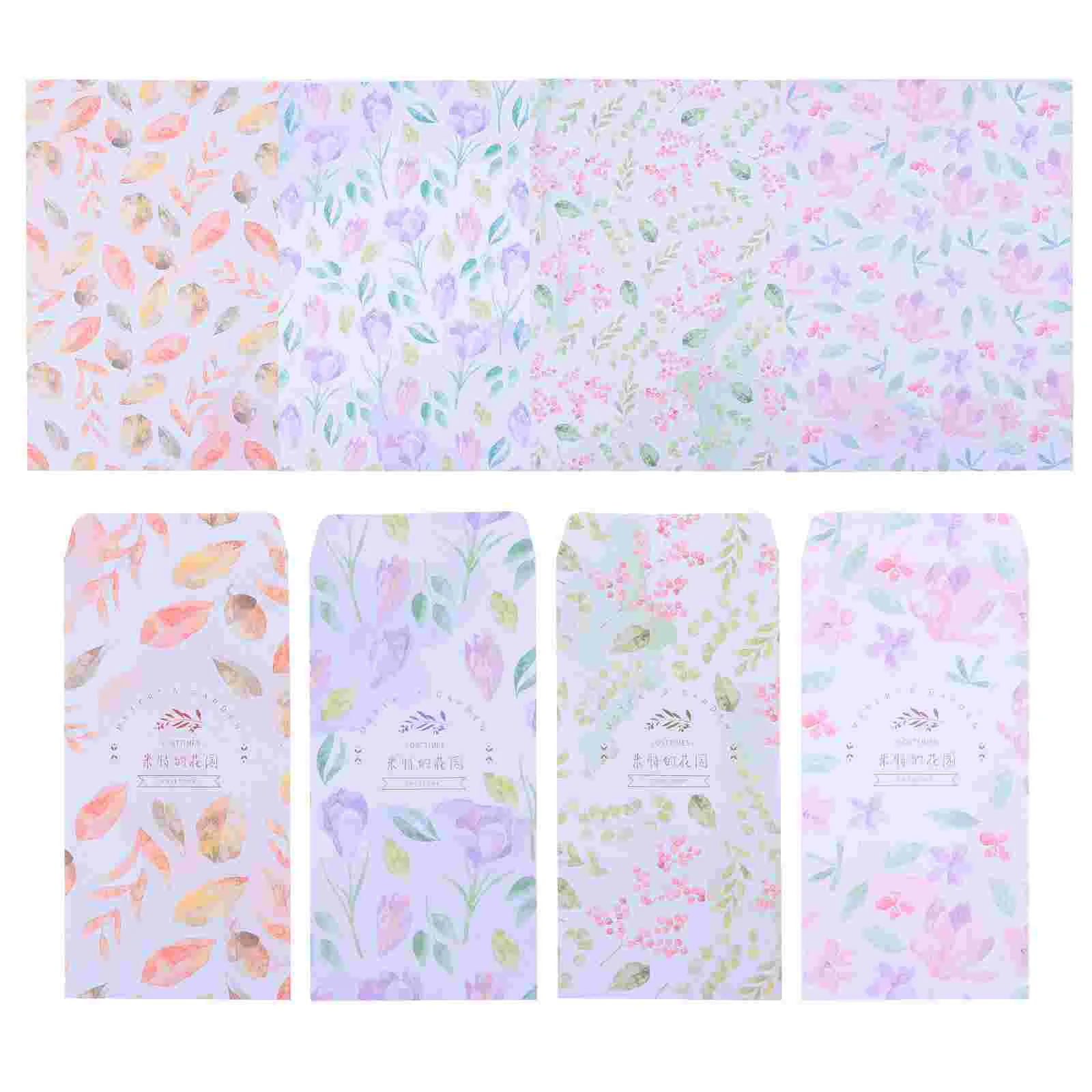 

4 набора красивых цветочных бумажных букв мультяшная бумага для письма с конвертом в комплекте конвертов