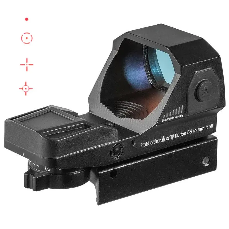 

Тактический прицел Red Dot для охоты, Оптический Снайперский Коллиматор, 4 типа сетки, оснащенный 20-миллиметровым креплением на планку Пикатинни, 1MOA, 1