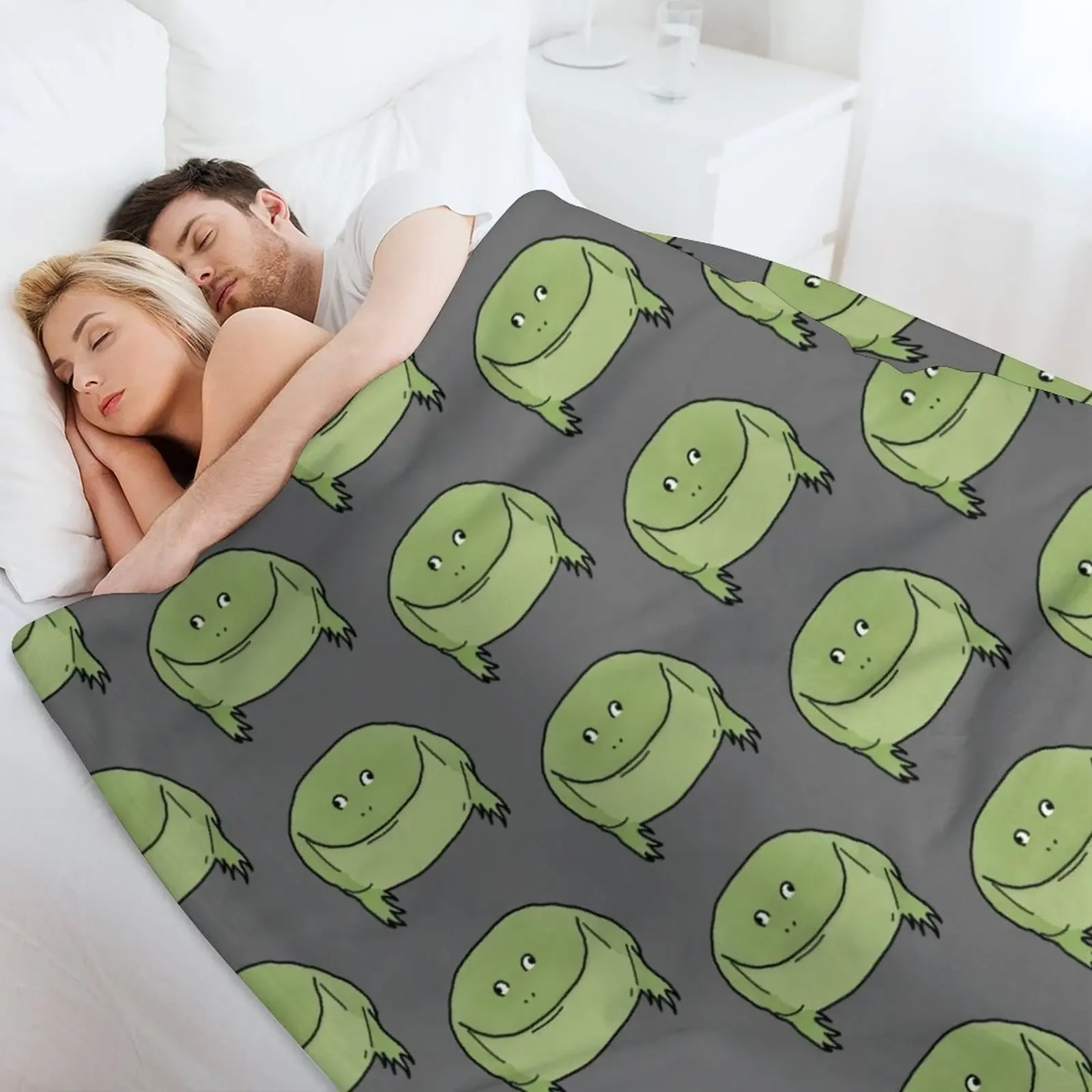 Круглое одеяло с лягушкой многофункциональное модное для диванов