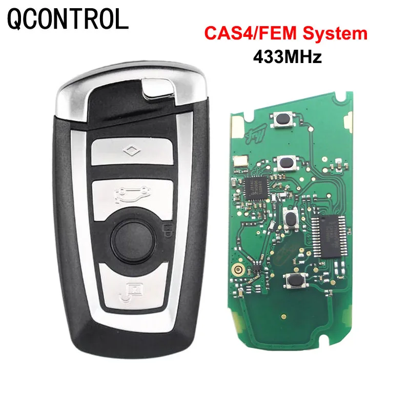 

QCONTROL Car Remote Smart Key for BMWVehichle Alarm Keyless Fob 1 3 5 7 Series CAS4 FEM System 433MHz Auto