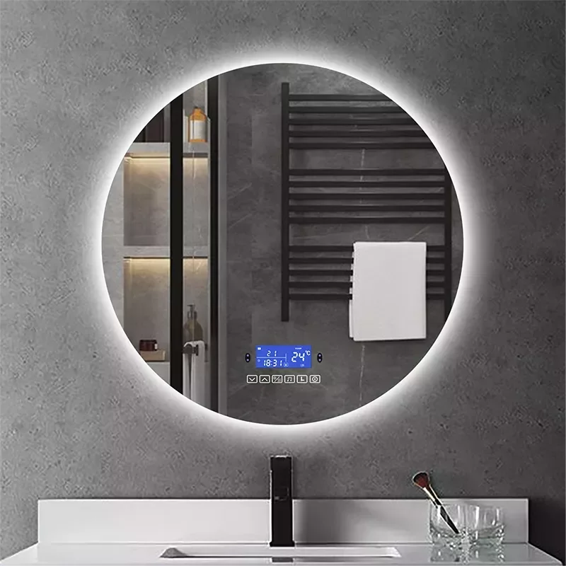

Dimmable LED Smart Round Wall Mounted Bathroom With Body Induction Anti-Fog Bluetooth Backlit Light Vanity Mirror