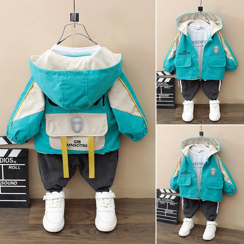 

Thin Boys' Jackets Spring And Autumn New Children's Hooded Coat Fashion Casual Cute Tops