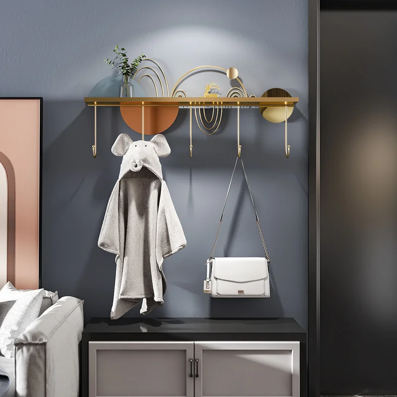 

Hook rack creative wall hanging porch door light luxury hanger coat hook