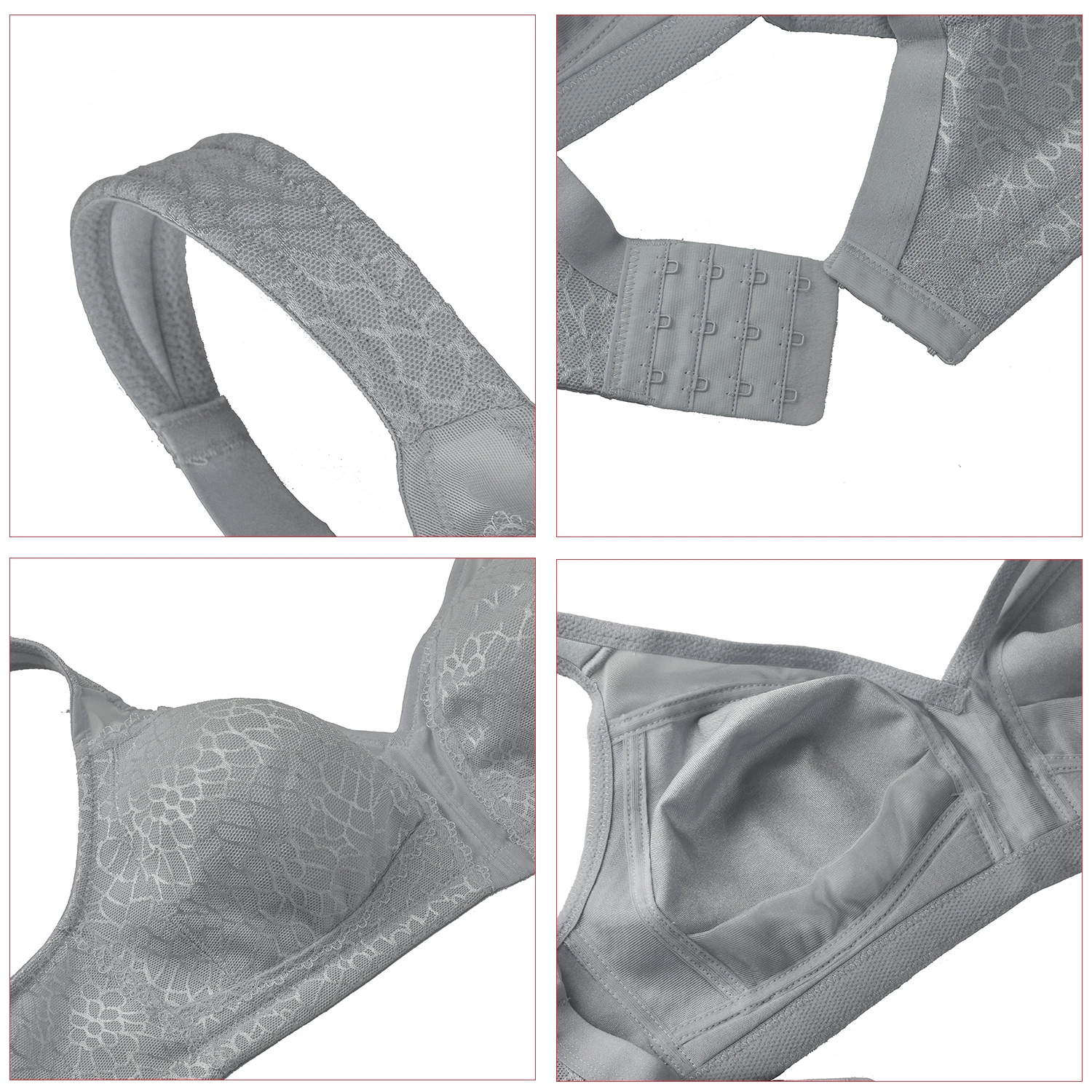 Minimizer Bra Women Wide Shoulder Strap Brassiere Plus Size Lingerie Lace Bralette Seamless Wireless BH Large Unlined Underwear