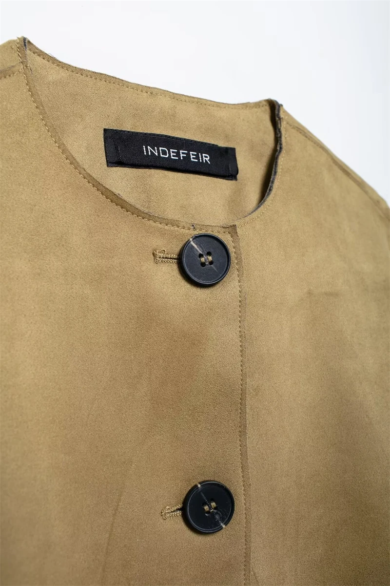 Женская куртка осень 2024 новая мода однотонный женский кардиган укороченная