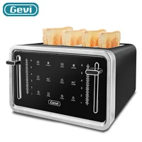 Gevi Toaster 4 Slice Led Display Touchscreen Bagel Toaster with Dual Control Panels of Bagel Setting Function 6 Shade GETAE402-U