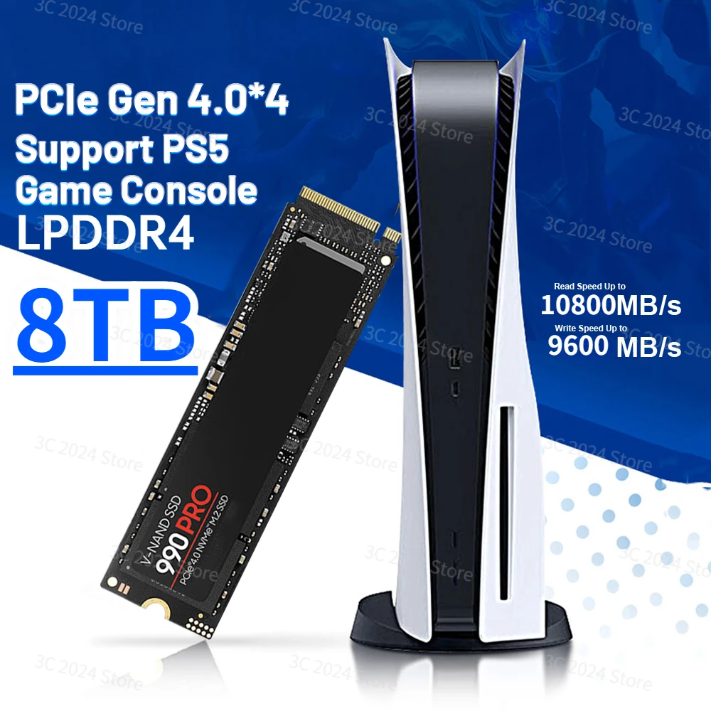 

2023 Newest 990PRO 1TB 2TB 4TB SSD Internal Solid State Disk M2 2280 PCIe Gen 4.0 X 4 NVMe 1.4c 250 500 MZ-V8V250B for Computer