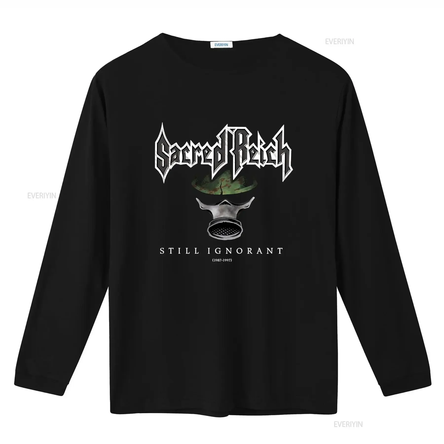 Фото Черная футболка в стиле группы Sacred Reich, дизайн Still Ignorant 1987-1997, все размеры в наличии для фанатов, PP1506, винтажная, с эффектом потертости. №2