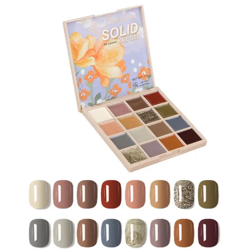 

Однотонный кремовый Гель-лак для ногтей, популярный классический твердый Гель-лак для ногтей, 16 цветов, Гель-лак для ногтей, кремовый гель, популярный