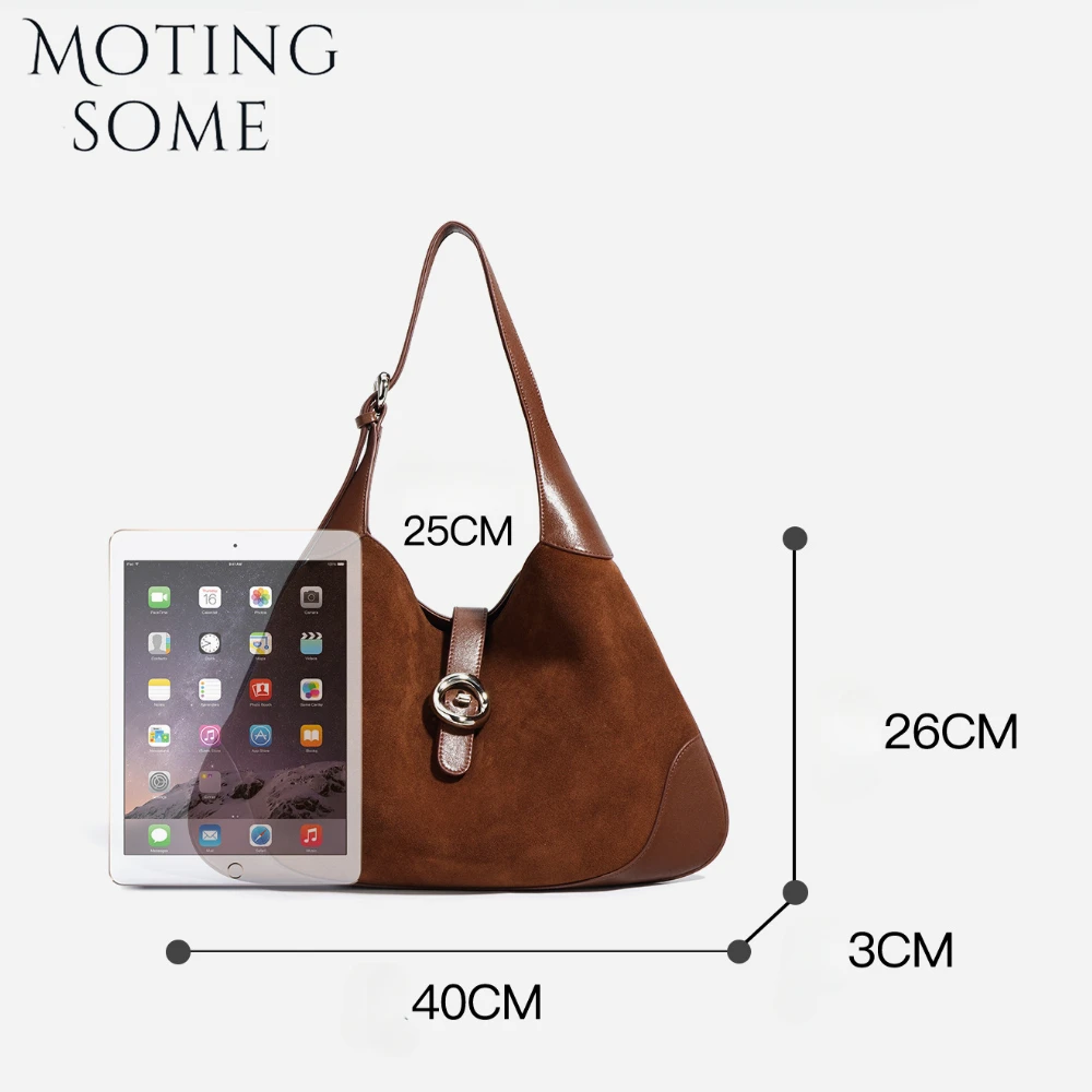Motingsome замшевая кожаная сумка-тоут женская сумка-седло роскошные осенние