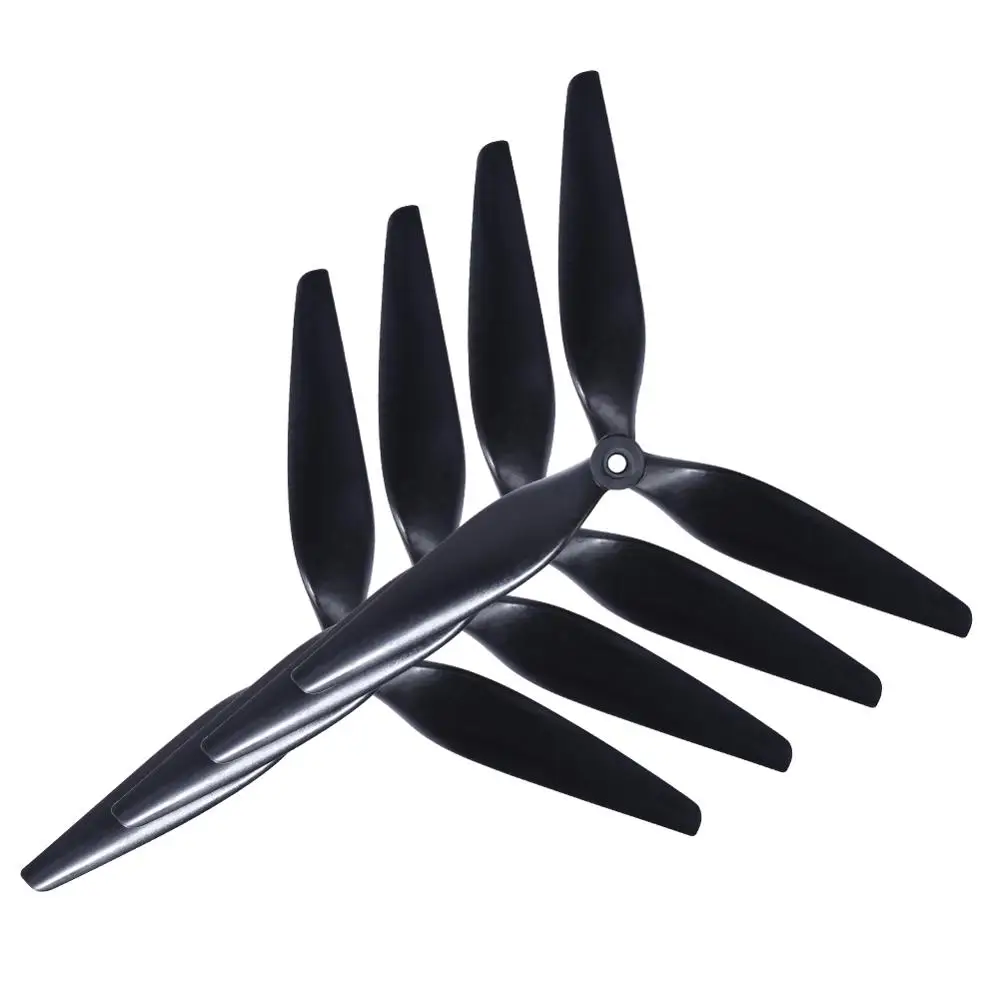 

HQ Macroquad Prop 4pc 10X5X3/9X5X3 1050/9050 10inch/9inch 3 Blade/tri-blade Black-carbon Reinforced Nylon Propeller Prop for FPV