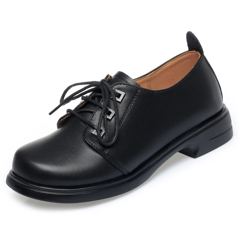 AIYUQI Women Loafers Autumn 2023 New Lace-up Genuine Leather Women Shoes Non-slip Casual British Style Women's Shoes