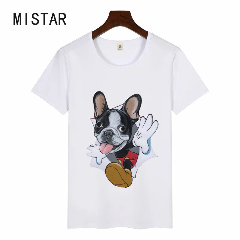 

Женская футболка с принтом французского бульдога, белая Повседневная футболка с графическим принтом, женская футболка, летние топы с корот...