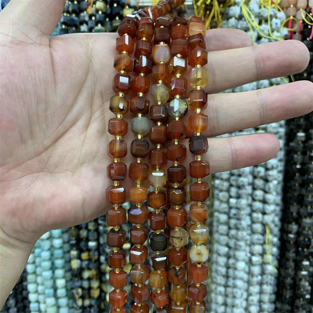 Бусины Из Натурального Моха агата сахара 8-9 мм граненые бусины из для